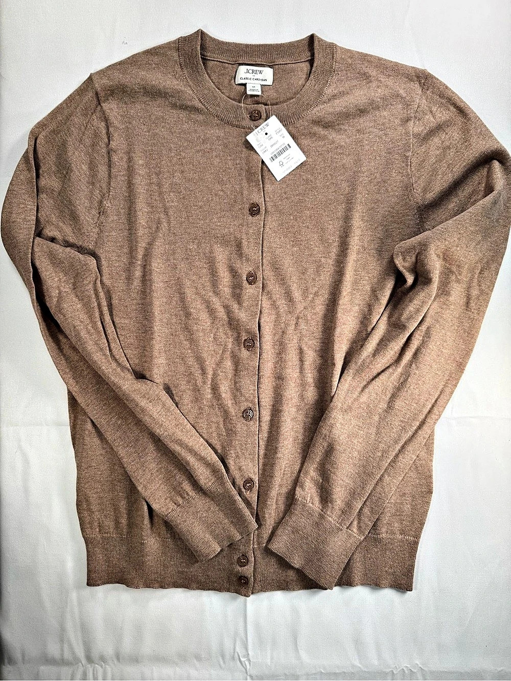 J.Crew Classic Cardigan Cotton Cardigan Brown Size Medium NWT